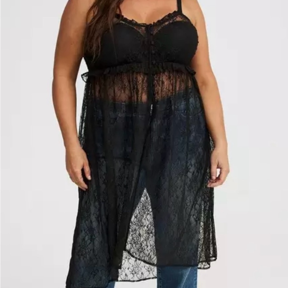 WORN ONCE Black Lace Sheer Dress - Picture 2 of 14